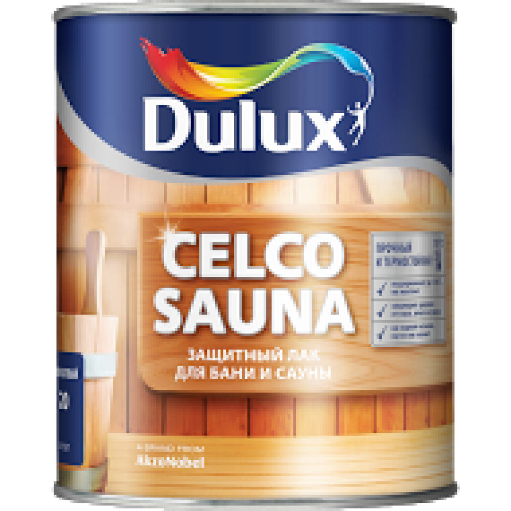 Dulux Celco Sauna / Дулюкс Селко Сауна Полуматовый защитный лак для бани и сауны